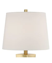 360 Lighting Arabella 25 High Geometric Modern 3-Way Table Lamps Set of 2 Gold Finish Shade Living Room Bedroom Bedside House