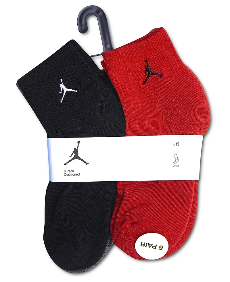 Jordan Boys' 7-11 Ankle Socks, 6-Pack