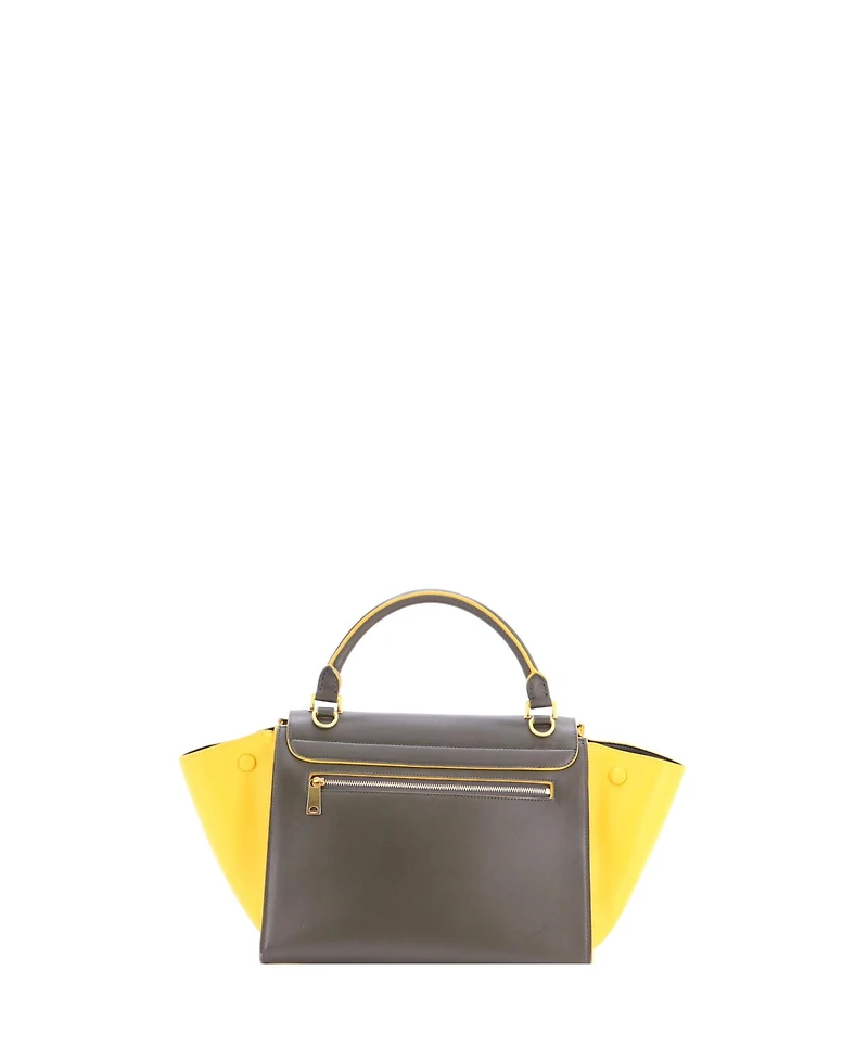 Pre-Owned Celine Small Bicolor Trapeze Bag Leather