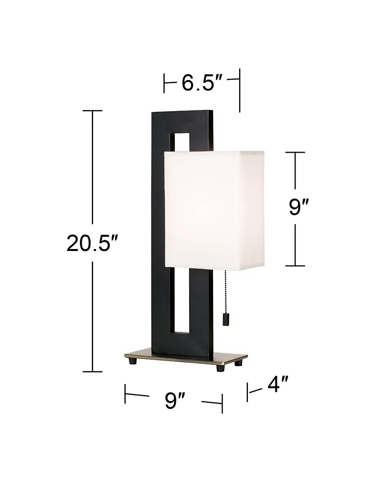 360 Lighting Floating Square Modern Accent Table Lamp High Open Rectangular Frame with Table Top Dimmer Box Shade for Living Room