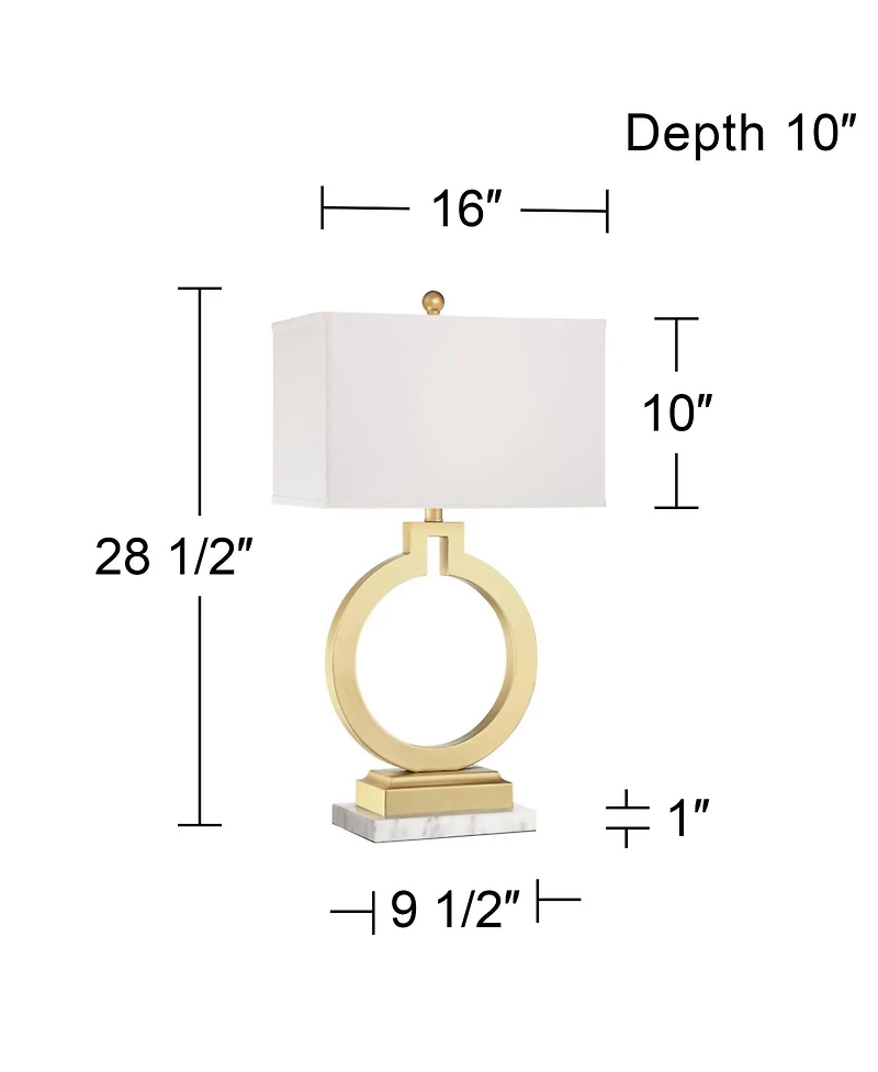 360 Lighting Lauren Modern Table Lamps Set of 2 with Risers 28 1/2" Tall Usb Charging Port Rectangular Shade for Bedroom Living Room