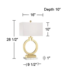 360 Lighting Lauren Modern Table Lamps Set of 2 with Risers 28 1/2" Tall Usb Charging Port Rectangular Shade for Bedroom Living Room