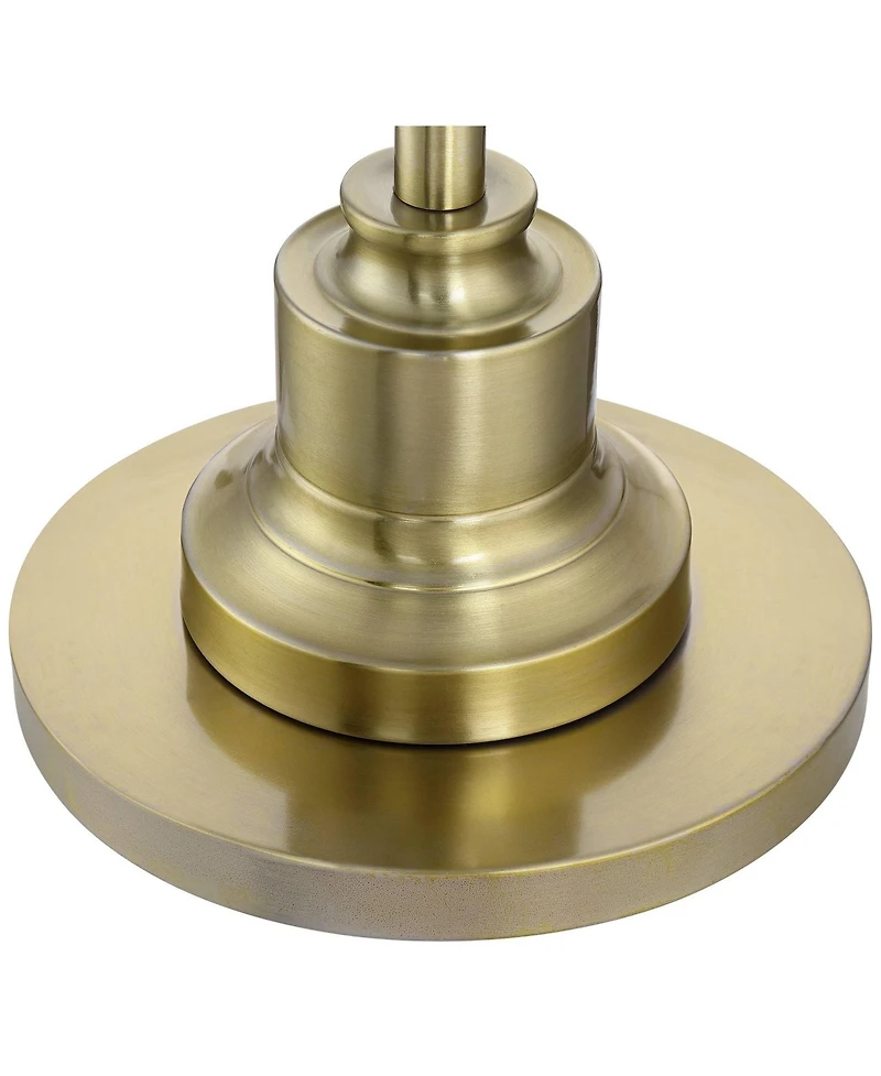 360 Lighting Spenser Retro Art Deco " Tall Floor Lamp Brushed Antique Fabric Pleated Empire Shade for Living Room Bedroom