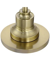 360 Lighting Spenser Retro Art Deco " Tall Floor Lamp Brushed Antique Fabric Pleated Empire Shade for Living Room Bedroom