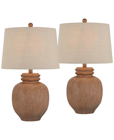 360 Lighting Corfu 24 1/2" High Almond Table Lamp Set of 2
