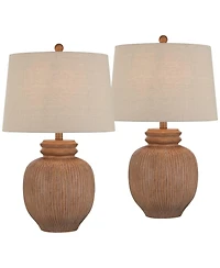 360 Lighting Corfu 24 1/2" High Almond Table Lamp Set of 2