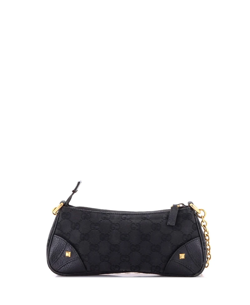 Pre-Owned Gucci Nail Chain Pochette Gg Canvas