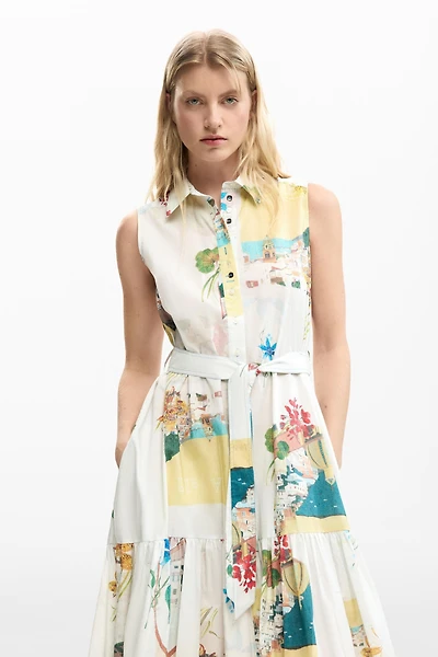 Desigual Women's Shirt Dress Postcards