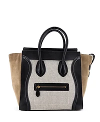 Pre-Owned Celine Micro Tricolor Luggage Bag Canvas and Leather