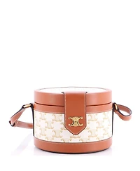 Pre-Owned Celine Medium Tambour Bag Triomphe Coated Canvas