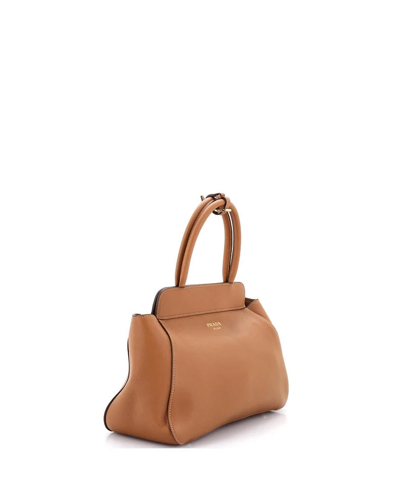 Pre-Owned Prada Medium Frame Tote Soft Grain Leather