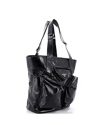 Pre-Owned Prada Tall Triple Front Pocket Tote Leather