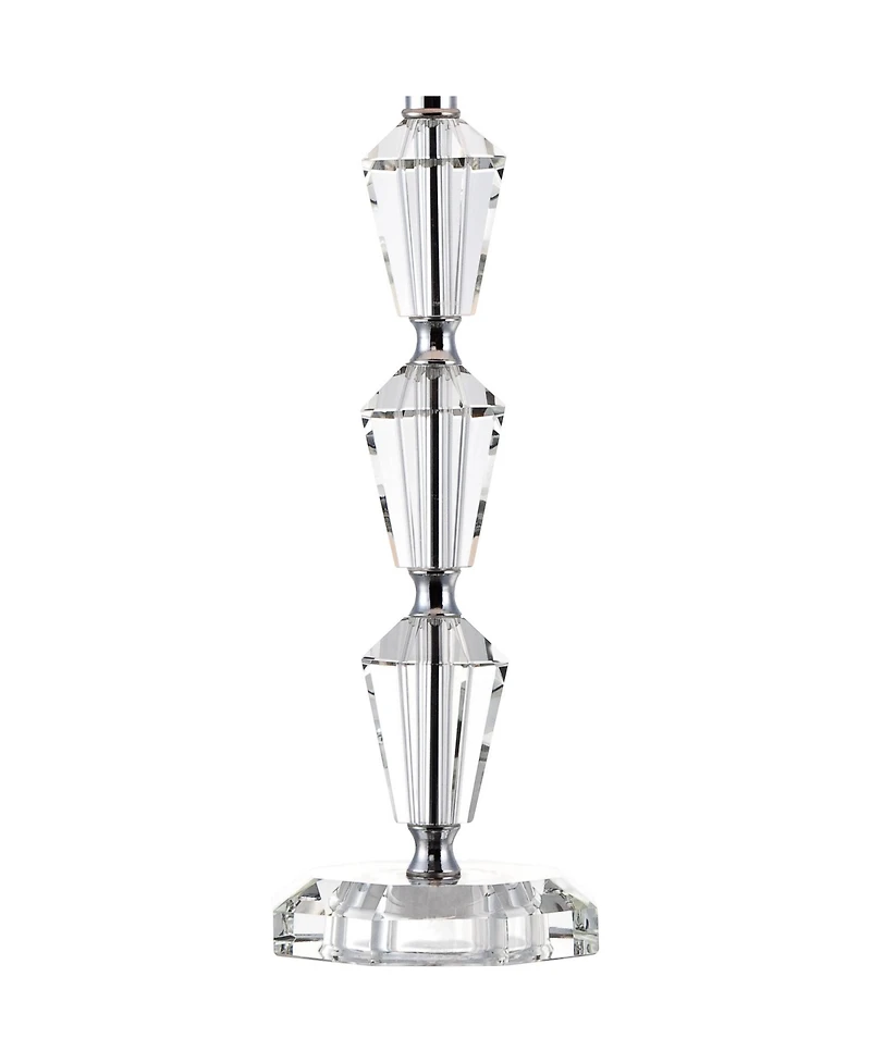 Vienna Full Spectrum Goddin Accent Table Lamp 23" High Faceted Crystal Column Geneva Drum Shade for Bedroom Living Room Bedside Nightstand Kids