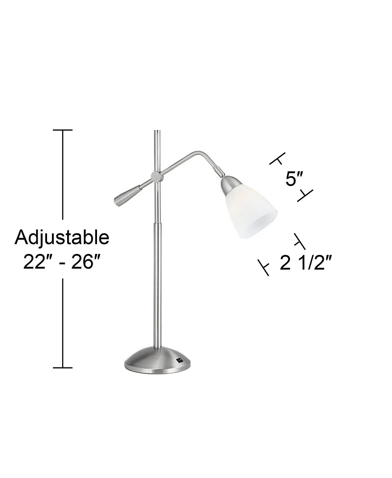 360 Lighting 25 3/4" High Modern Desk Lamp Adjustable Height Brushed Nickel Finish Metal Single Home Office