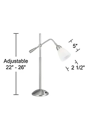 360 Lighting 25 3/4" High Modern Desk Lamp Adjustable Height Brushed Nickel Finish Metal Single Home Office