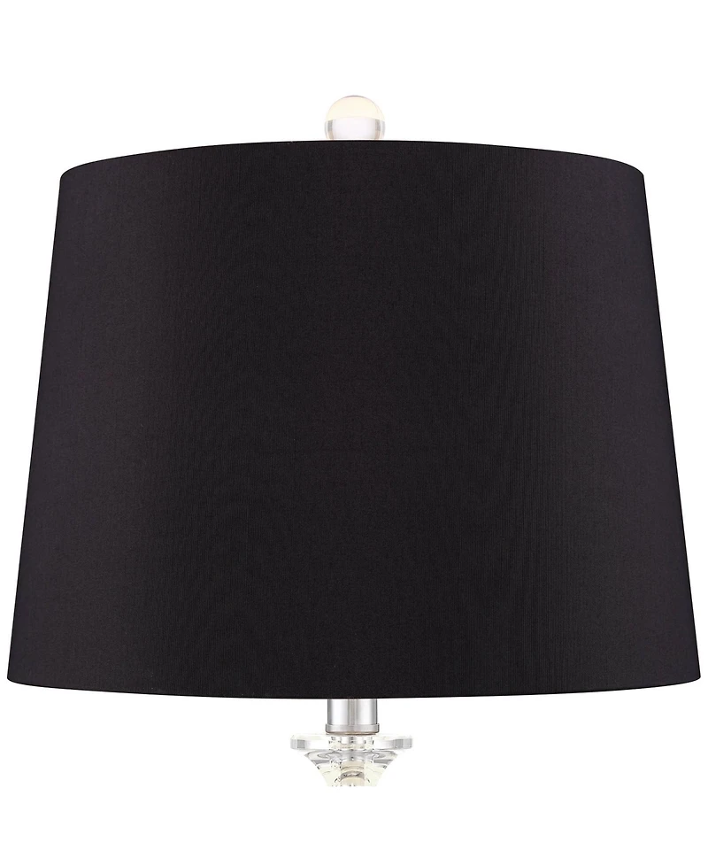 360 Lighting Solange 25" High Modern Luxe Table Lamps Set of 2 Metal Stacked Crystal for Living Room Bedroom