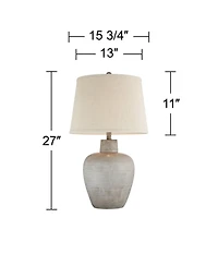 Regency Hill Glenn 27" Tall Urn Traditional Southwestern Table Lamps Set of 2 WiFi Smart Socket Terra Cotta Living Room