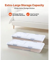 Gouun Rolling Under Bed Storage Bins with Lid 2 Pack