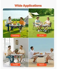 Gouun Adjustable Roll Up Camping Table with Mesh Shelf and Carry Bag