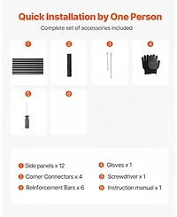 Gouun Metal Raised Garden Bed, Galvanized Planter Box with Open Bottom