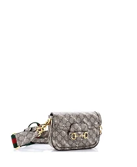 Pre-Owned Gucci Mini x Balenciaga The Hacker Project Horsebit 1955 Shoulder Bag Gg Coated Canvas