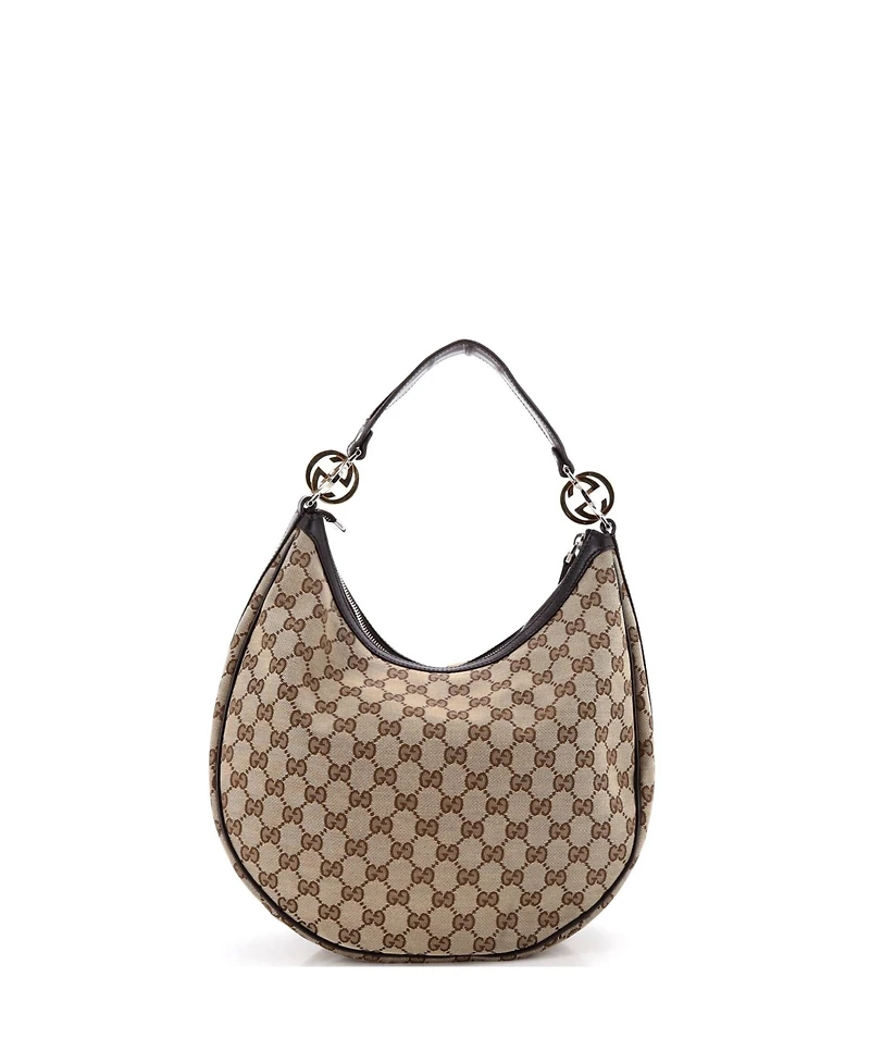 Pre-Owned Gucci Medium Twins Hobo Gg Canvas