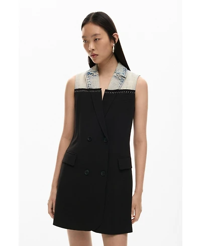 Desigual Women's Crossed bimaterial dress