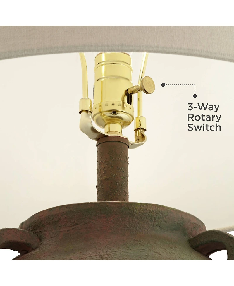 360 Lighting Eliza 25 1/2" High Jar Rustic Traditional 3-Way Table Lamp for Living Room Bedroom Bedside