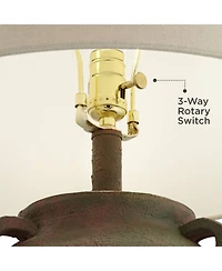 360 Lighting Eliza 25 1/2" High Jar Rustic Traditional 3-Way Table Lamp for Living Room Bedroom Bedside