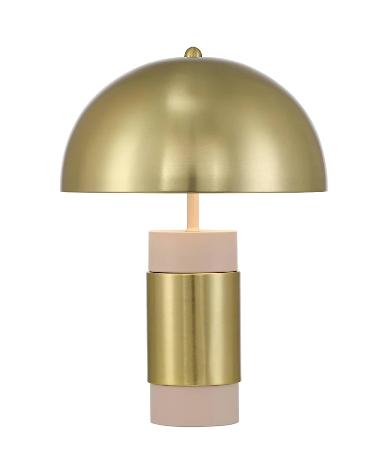 360 Lighting Delia High Antique Brass Mushroom Accent Table Lamp with Dimmer