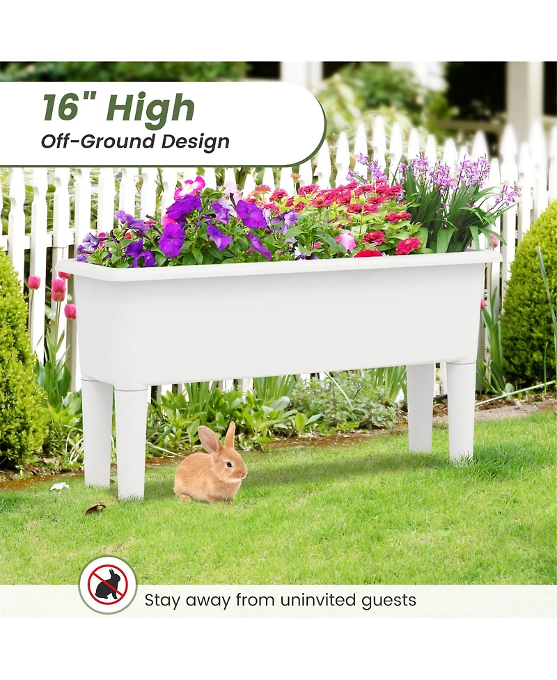 Gymax 2 Pcs Raised Garden Beds with Detachable Legs and Drainage Hole for Vegetables
