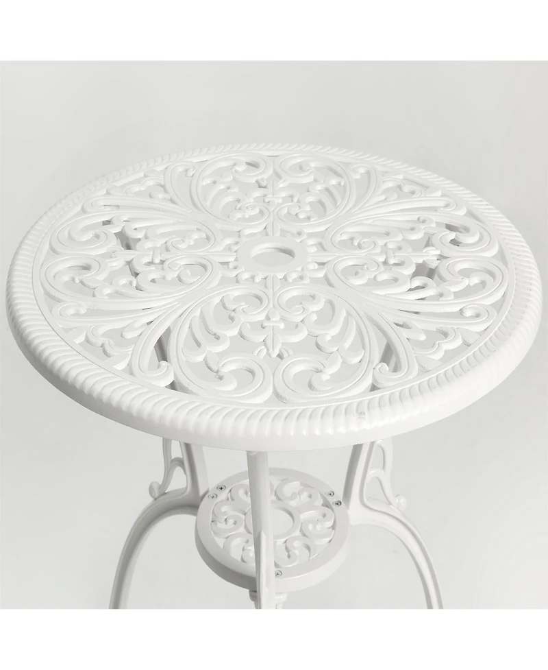 Clihome Patio Bistro Sets 3 Piece Outdoor Cast Aluminum Patio Bistro Set