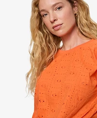 Sanctuary Women's Eyelet All Day Tie Crewneck T-Shirt