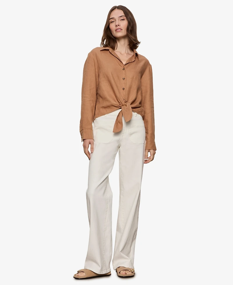 Sanctuary Women's Tie-Front Long-Sleeve Shirt