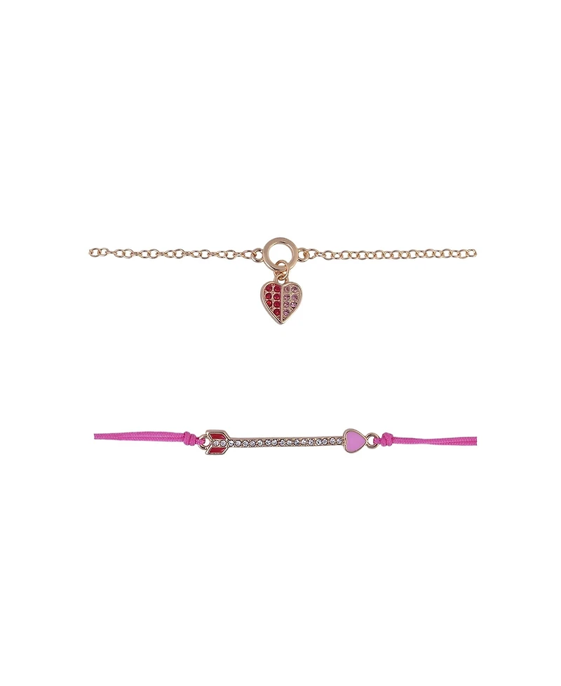 Hallmark Glass Stone Valentine s Day Bracelet Set Brass