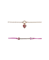Hallmark Glass Stone Valentine s Day Bracelet Set Brass