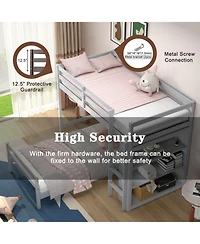 Gouun Loft Bed with Storage Shelves