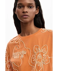 Desigual Women's Embroidered Flowers T-shirt