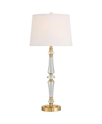 Vienna Full Spectrum Gracie 32" High Brass and Crystal 3-Way Table Lamp