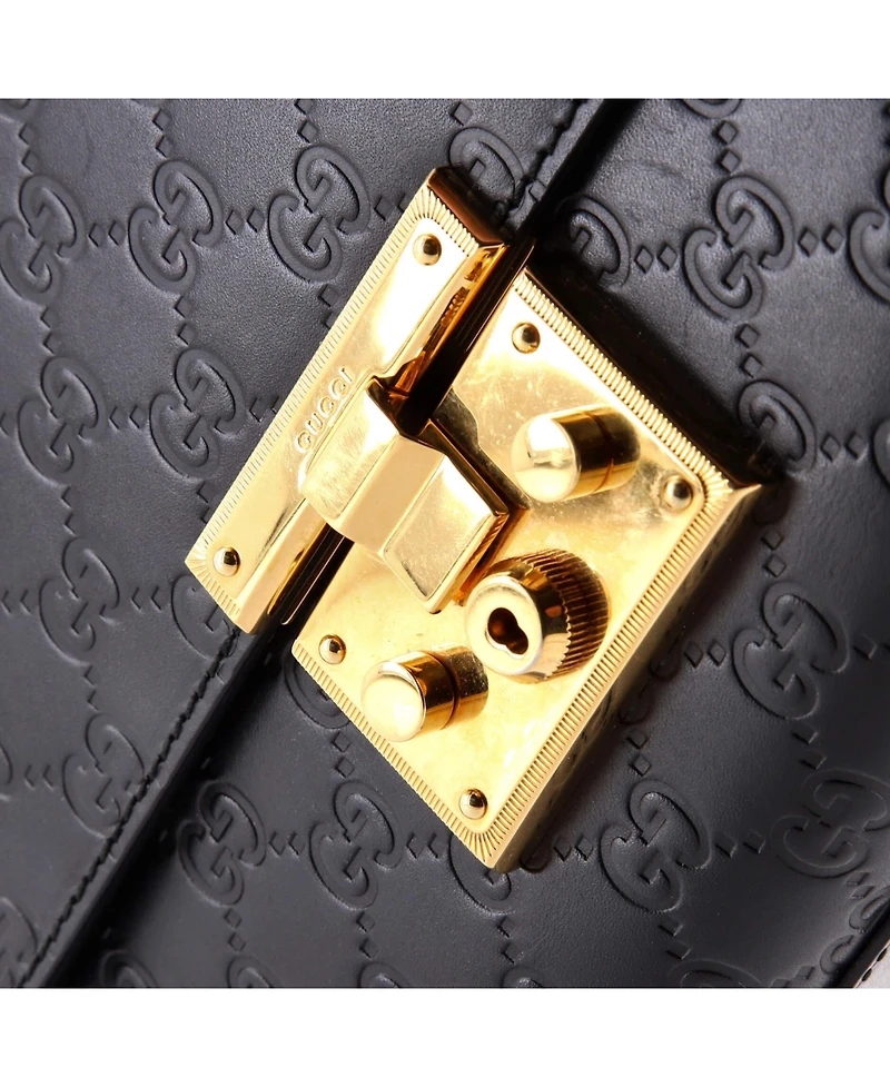 Pre-Owned Gucci Medium Padlock Shoulder Bag Guccissima Leather