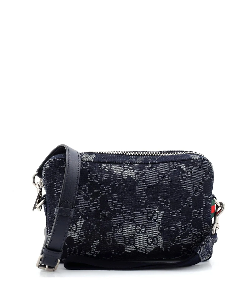 Pre-Owned Gucci Convertible Crossbody Bag Camouflage Gg Denim