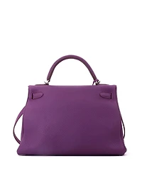 Pre-Owned Hermes Kelly 32 Handbag Purple Togo with Palladium Hardware