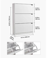 Gouun 3-Drawer Flip-Down Shoe Storage Cabinet with Anti-Tip Device