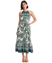 Maggy London Women's Halter Neck Printed Midi Dress