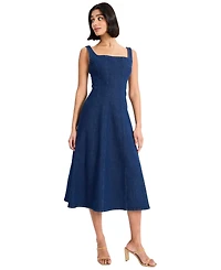 Maggy London Women's Sleeveless Square Neck Midi Dress