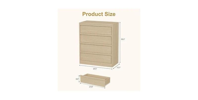 gaomon 4 Drawer Dresser for Bedroom
