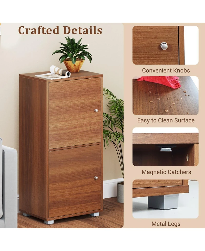 Gouun 2-Tier Modern Nightstand with Adjustable Shelves and Drawer