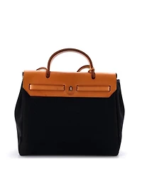 Pre-Owned HERMES Pm Herbag Toile and Leather