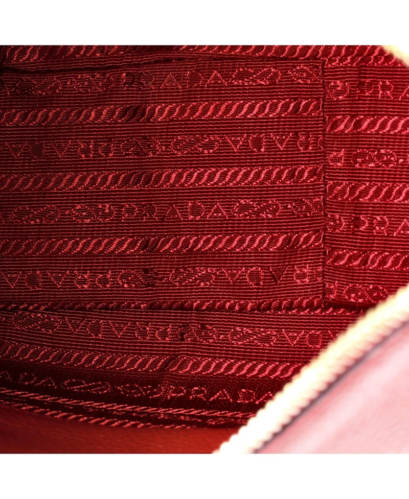 Pre-Owned Prada Medium Striped Strap Zip Hobo Vitello Daino