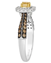 Le Vian Vanilla Diamond (0.22 ct. t.w.), Sunny Yellow Diamond (0.23 ct. t.w.) & Chocolate Diamond (0.37 ct. t.w.) Ring in 14k Two-Tone Gold